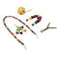 thumbnail image 3 of Swing Chewing Toy, Easy Installation Improve Immunity Hanging Bell  Cage Toys Safe Rattan Ball Bell Skewer  For Chewing, 3 of 8