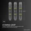 Accudart Steel Tip Dart Set 3.0 - Gunmetal Finish Steel Barrel - Hybrid Grip - Polycarbonate Shafts - Standard Shape Flights - Drop In Case Stores Fully Assembled Darts