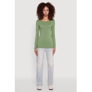 Women's Basic Crew Neck Long Sleeve Tee