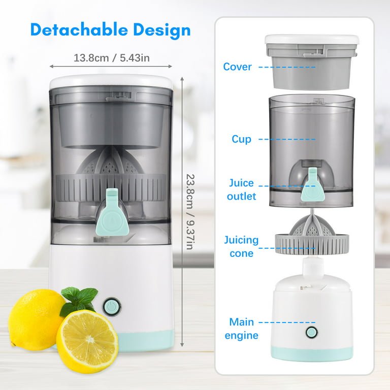  Electric Citrus Juicer, Tintalk Rechargeable Wireless Portable  Juicer With USB, Fruit Juice Automatic Squeezer for Orange, Lemon,  Grapefruit, Pomegranate - One Button Operate, Hands-Free, Easy Clean: Home  & Kitchen