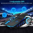 thumbnail image 3 of APPIE Wireless Gaming Mouse Rechargeable USB 2.4G Computer Mouse with 7 Colorful LED Lights, 3 Adjustable DPI, Silent Click, Ergonomic Optical Mice for PC Laptop Desktop Windows Mac, 3 of 8