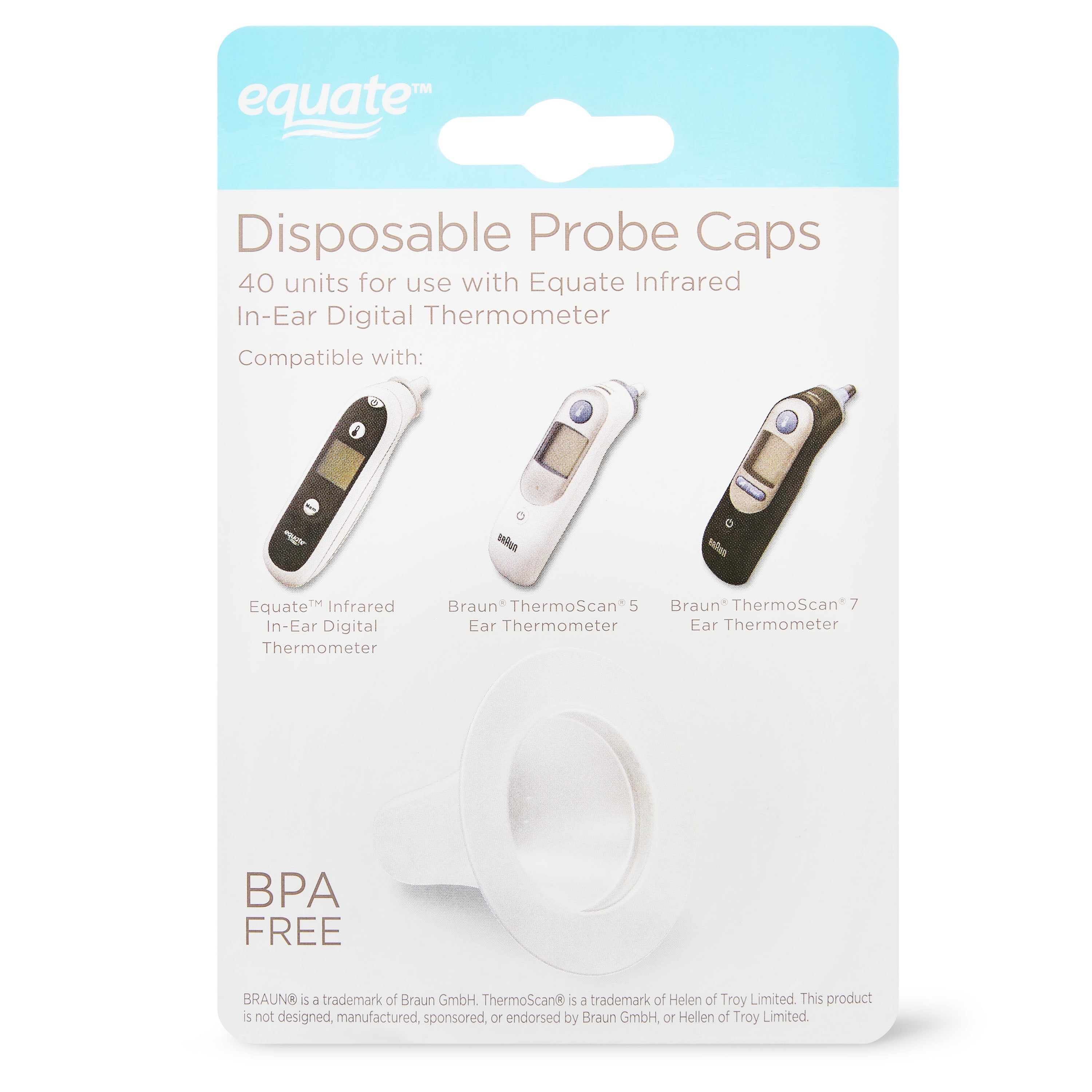 Equate Disposable Probe Caps for InEar Digital Thermometers, 40 Count