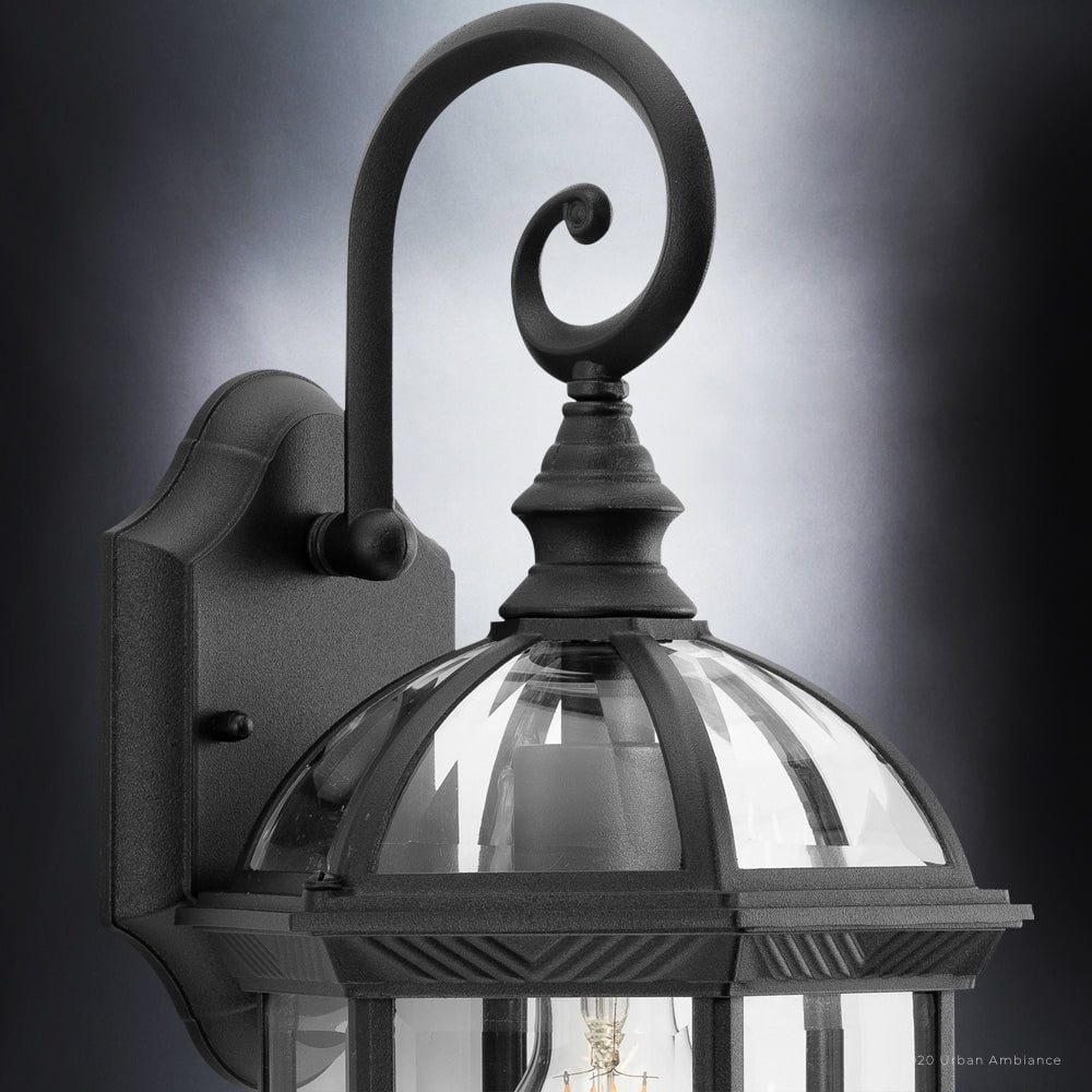 Luxury Transitional Wall Sconce, 15.5H x 8.125W, with Traditional Style, Midnight Black, UHP1376 by Urban Ambiance