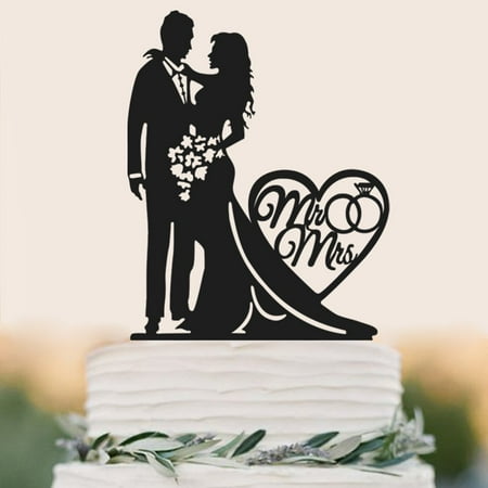- Buythrow Mr and Mrs Cake Topper Acrylic Love Wedding Cake Topper Funny Bride and Groom Cake Topper