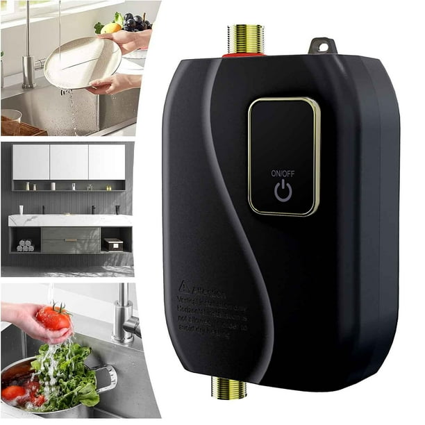 Calentador de agua instantáneo sin depósito de 110V para fregadero de cocina - Calentador eléctrico bajo el fregadero con pantalla LCD, calefacción de 3 segundos e instalación fácil