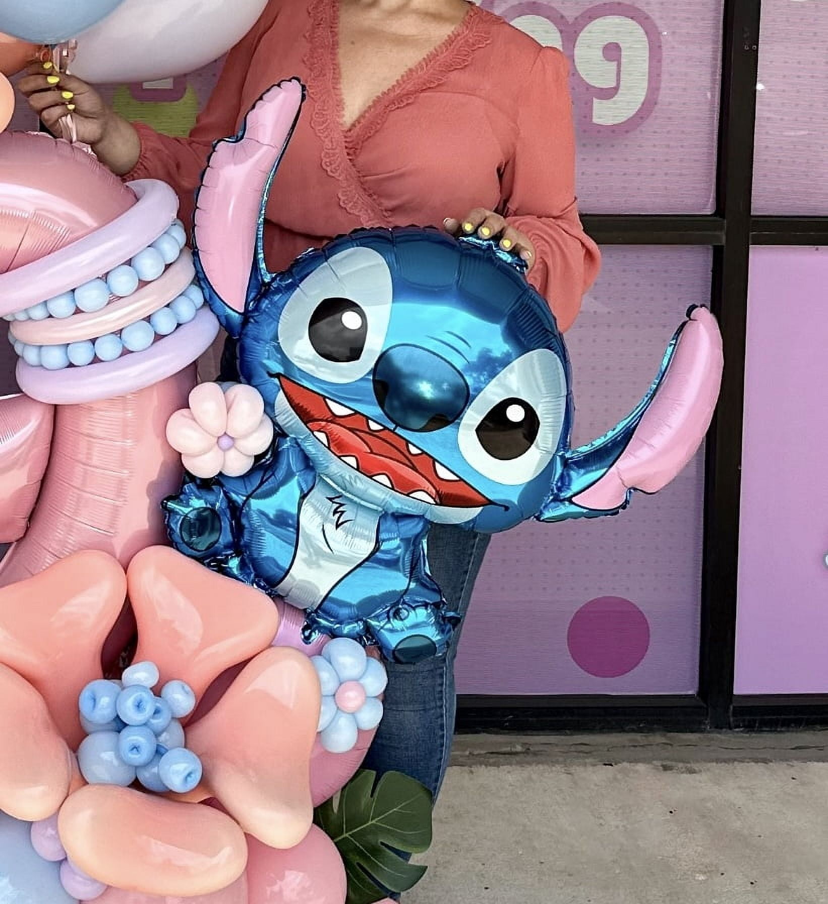 24 inch foil balloon, stitch, happy ohana, lilo and stitchs, cute balloons decoration, family decor, kids decoration,garland kit, 2pcs stitch shape balloon, foil balloon