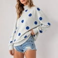 thumbnail image 5 of Womens Polka Dot Sweatshirts Long Sleeve Pullover Crewneck Tops Oversized Drop Shoulder Y2k Fall Fashion Outfits Gray 2XL, 5 of 5