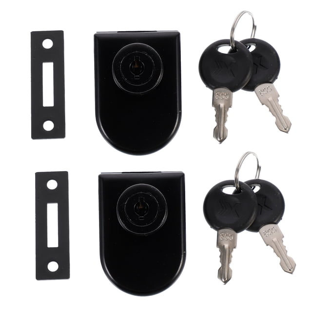MasteelfCA 2 Sets Cabinet Lock Durable Glass Door Lock Display Showcase Lock Exhibits Latch