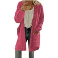 thumbnail image 1 of LOVZFMLL Jackets for Women's Casual Plush Solid Color Button Pocket Jacket Top, 1 of 4