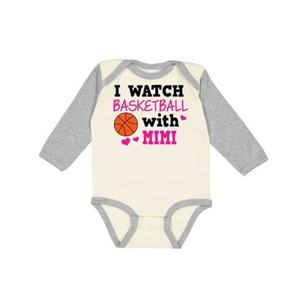 

Inktastic I Watch Basketball with Mimi Gift Baby Girl Long Sleeve Bodysuit