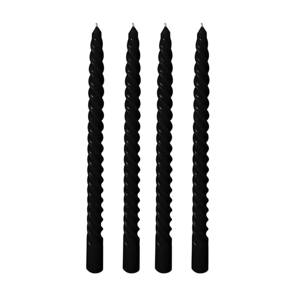 Dpityserensio 4 Pcs Long Spiral Taper Candles, Unscented 11 Inch Twisted Candlesticks for Wedding Party Table Fall Decor, Dripless Decorative Candles for Dinner Home Christmas