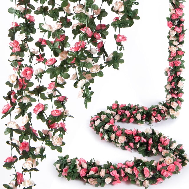 Guirnalda de flores artificiales Ponking Rose Vine, 8 unidades, 20 m