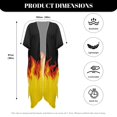 thumbnail image 6 of HELLHERO High Quality Fabrics Long Kimono Swimsuit Cover Up for Vacation Breathable Free Size Bathing Suit Cover Up Flame Design, 6 of 6