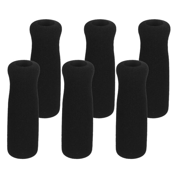 FONDOTIN 6Pcs Cane Handle Grips Black Sponge Anti-slip Protection Comfortable Grip for Walking Stick 4.72X1.18X1.18in