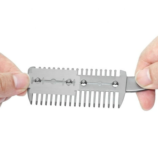 Dog comb top with razor