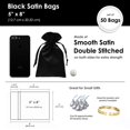 thumbnail image 4 of Bolsas de Regalo de Satén con Cordon 12,7x20,3 cm Negras 50 piezas, 4 of 9