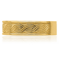 thumbnail image 3 of 14K Solid Yellow Gold Wave Thumb Statement Ring, 3 of 10