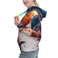 thumbnail image 2 of Lsque Sunset Ocean Watercolor Dolphin Pattern Casual Women's Hoodie,Hooded Sweatshirt with Kangaroo Pocket,Pullover Hoodie with Eye-catching Drawstrings-X-Large, 2 of 7
