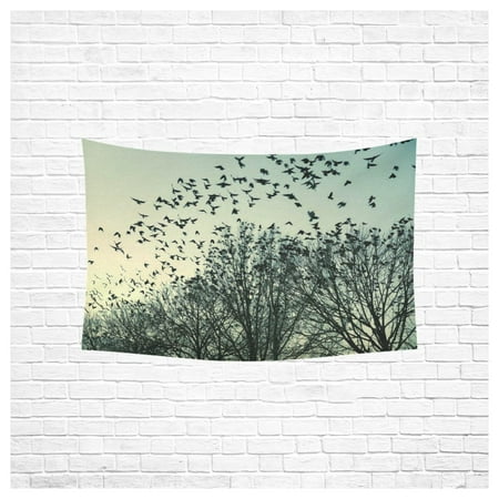 Bird Decor For Home PHFZK Tree of Life Wall Art Home Decor, Birch Branche for Bird Tapestry Wall Hanging 40 X 60 Inches ()