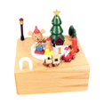 thumbnail image 1 of Cajas de música giratorias de madera hechas a mano, caja de música navideña, pintura a mano, Mini caja de música cuadrada, regalo (hy), 1 of 2