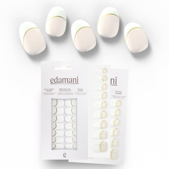 Tiras de gel para uñas edamani, totalmente curadas, instantáneas, 100% auténticas