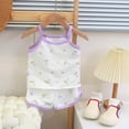 thumbnail image 2 of RMGVDSD Girls' Pajama Set Sleepwear Kid's Summer Homewear Baby Girls Cartoon Printed Sleeveless Suspenders Tops Shorts 2Pc Pajamas Suits Soft&Cute Kids Sleepwear, 2 of 3