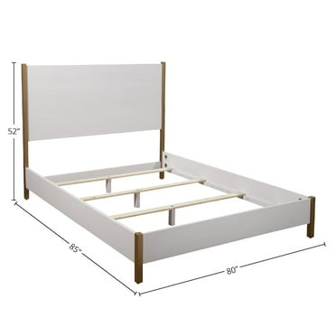 Alpine Furniture Madelyn Standard King Wood Panel Bed in White