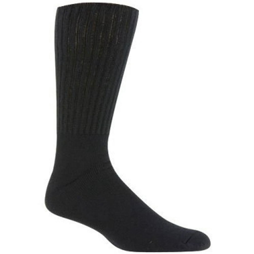 The Railroad Sock HealthTrak NoBind Comfort Top Crew Socks 2 Pack Black M Sock 1013 99110