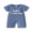 Blue, variant on Preemie Baby Boys Summer Clothes Baby Boy Newborn Hospital Going Home Outfit Waffled Romper I'm New Here Letter Embroidery Short Sleeve Jumpsuit Playsuit Shorts