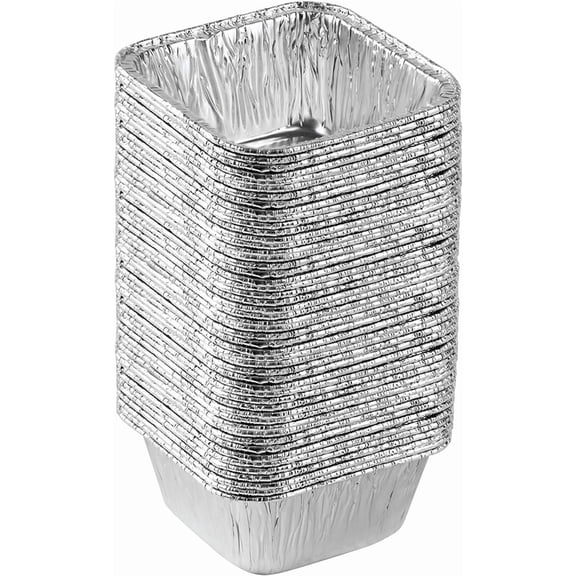 PLASTICPRO Aluminum Foil Baking Pans 4.25" x 4.25" x 2" Square Tin Foil Cake Pan for Ovens