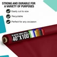 thumbnail image 3 of Exquisite 100' x 40" Plastic Tablecloth Rolls Disposable Banquet Roll Plastic Table Covers Burgundy, 3 of 9