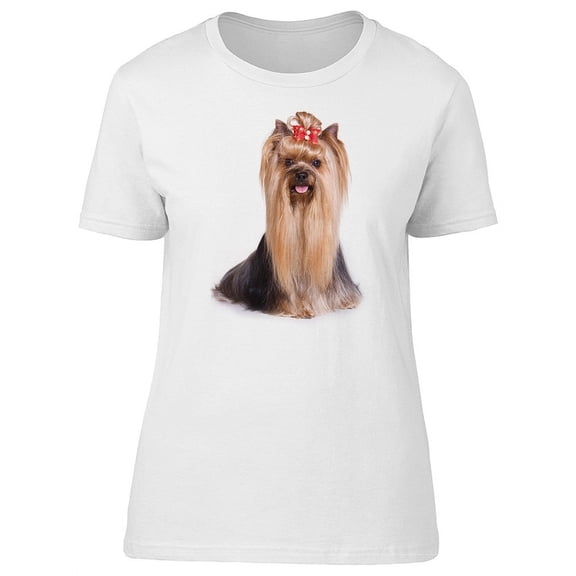 Cute Classy Yorkshire, Puppy T-Shirt Women -Image by Shutterstock, Female Small