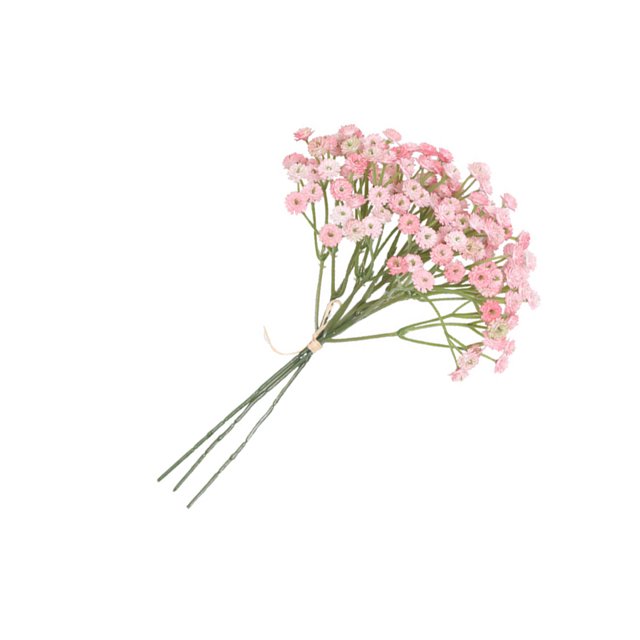 Advancent Novia artificial que sostiene las flores Bebés Aliento Ramo de flores Arreglo de ramos de plástico para la decoración de la boda Decoración Rosa