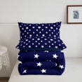 thumbnail image 5 of Manfei Glitter Stars Twin Comforter Sets,Navy Blue White Bedding Set,Navy Blue Reversible,2-Piece,1 Comforter and 1 Pillowcase, 5 of 7