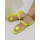 thumbnail image 1 of Women Round Decor Toe Post Thong Sandals, Artificial Patent Leather Fashion Sandals, 1 of 4
