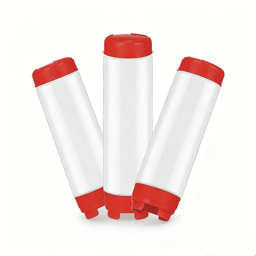 Vruelia 16 Oz Inverted Plastic Squeeze Bottles, Refillable Tip Large Valve Dispenser Condiment Squeeze Bottle for Sauces Ketchup