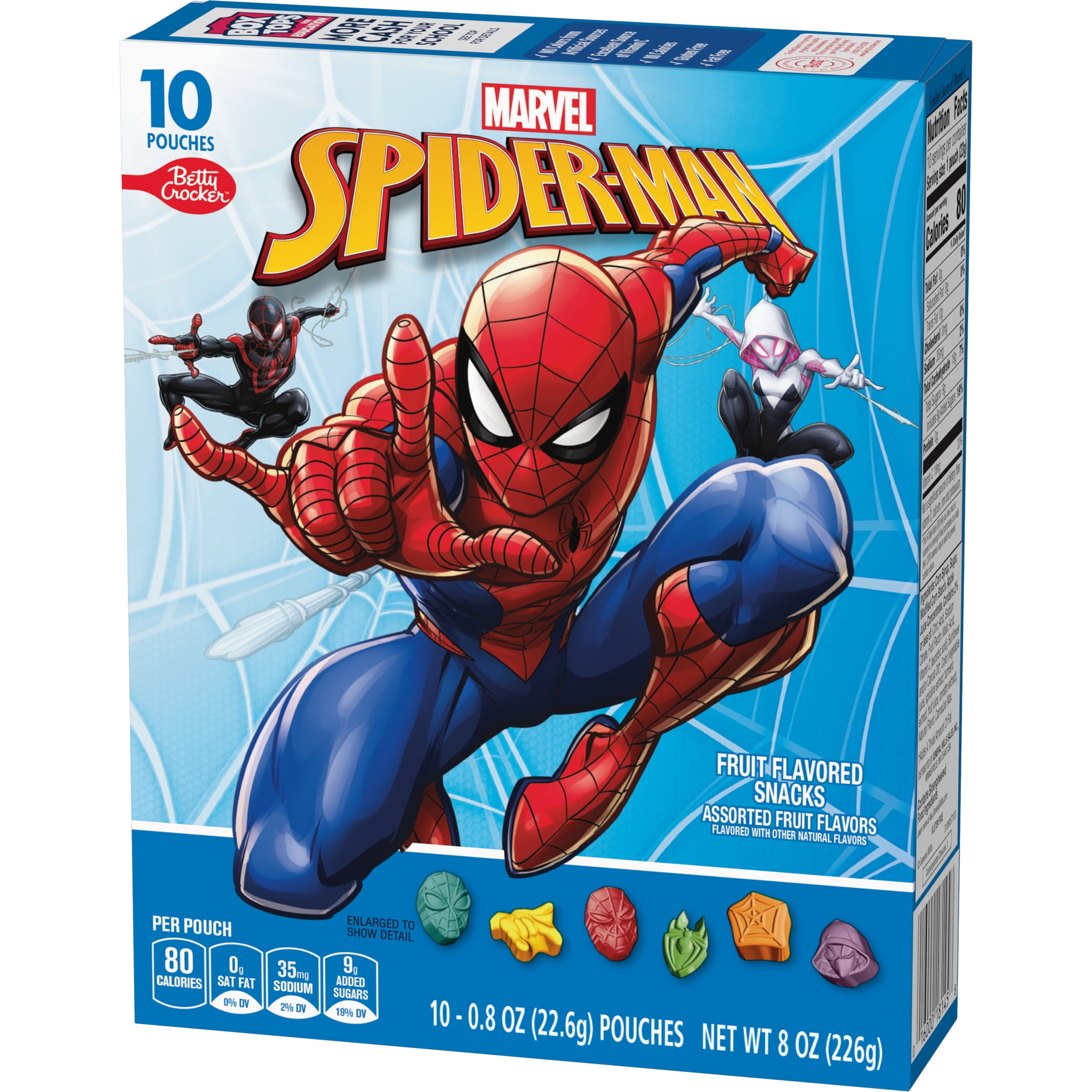 (3 pack) Marvel Spider-Man Fruit Flavored Snacks, Gluten Free, Kids Snacks, 10 Ct, 8 oz
