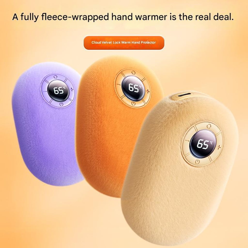 Zeiwohndc Rechargeable Plush Hand Warmer Heating Pad For Camping Winter Activities