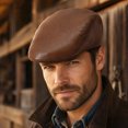 thumbnail image 2 of Men's Flat Cap Beret Style Casual Driving Hat Adjustable Soft Wool Blend Daily Party Headwear, 2 of 9