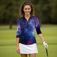 thumbnail image 2 of Garronmavis Galaxy Women's Golf Shirt and Sun Visor Hat Set Moisture Wicking 3/4 Sleeve Golf Shirts Adjustable Fashion Baseball Golf Cap Suitable for Tennis Enthusiasts Quick Dry, 2 of 7