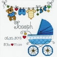 thumbnail image 2 of Riolis 28 Count It's a Boy! Birth Record Counted Cross Stitch Kit, 8 by 8-Inch, White, 2 of 2