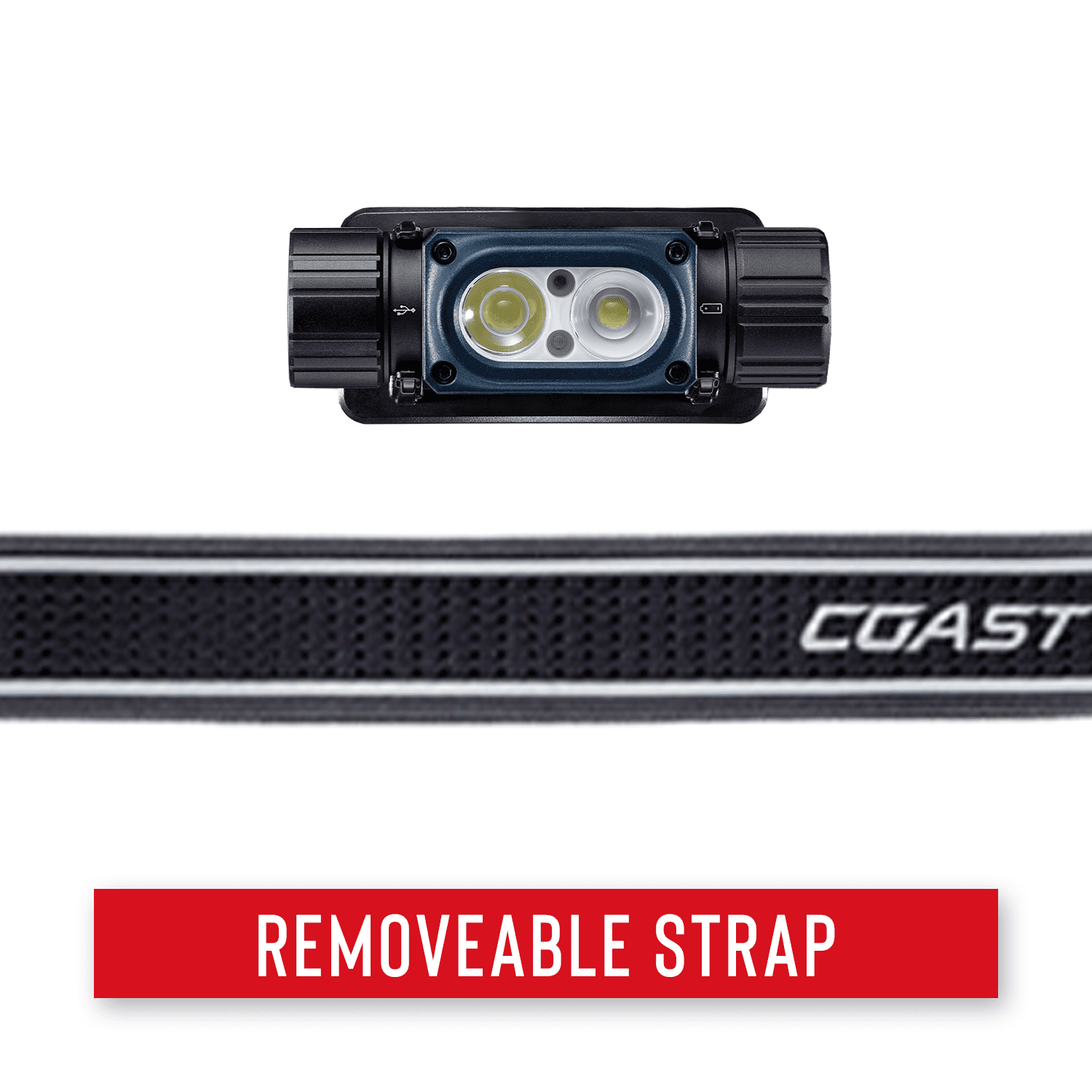 COAST WPH34R 2000 Lumen WATERPROOF Ultra Bright IP68 USB Rechargeable-Dual Power Headlamp