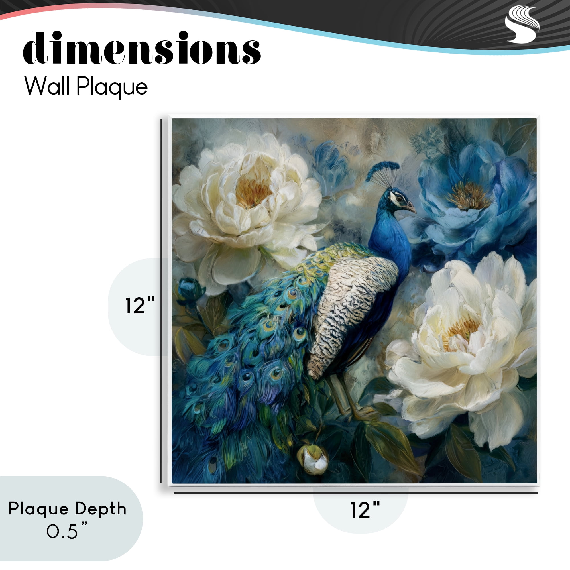Stupell Industries Pretty Peony Peacock Wall Plaque Art, design by Tina LeCour