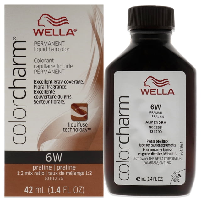 Tinte líquido permanente para cabello Wella Color Charm 6W Praline unisex 1,42 oz
