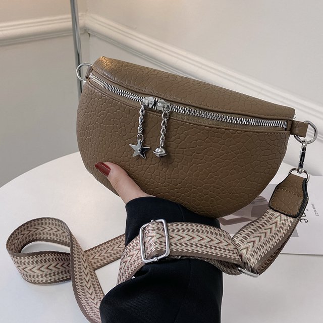 Bolso de pecho de moda bandolera de cuero de PU casual Ajustable portátil para viajes