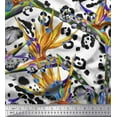 thumbnail image 1 of Soimoi Modal Satin Fabric Animal Skin & Wild Flower Printed Fabric 1 Yard 42 Inch Wide, 1 of 1