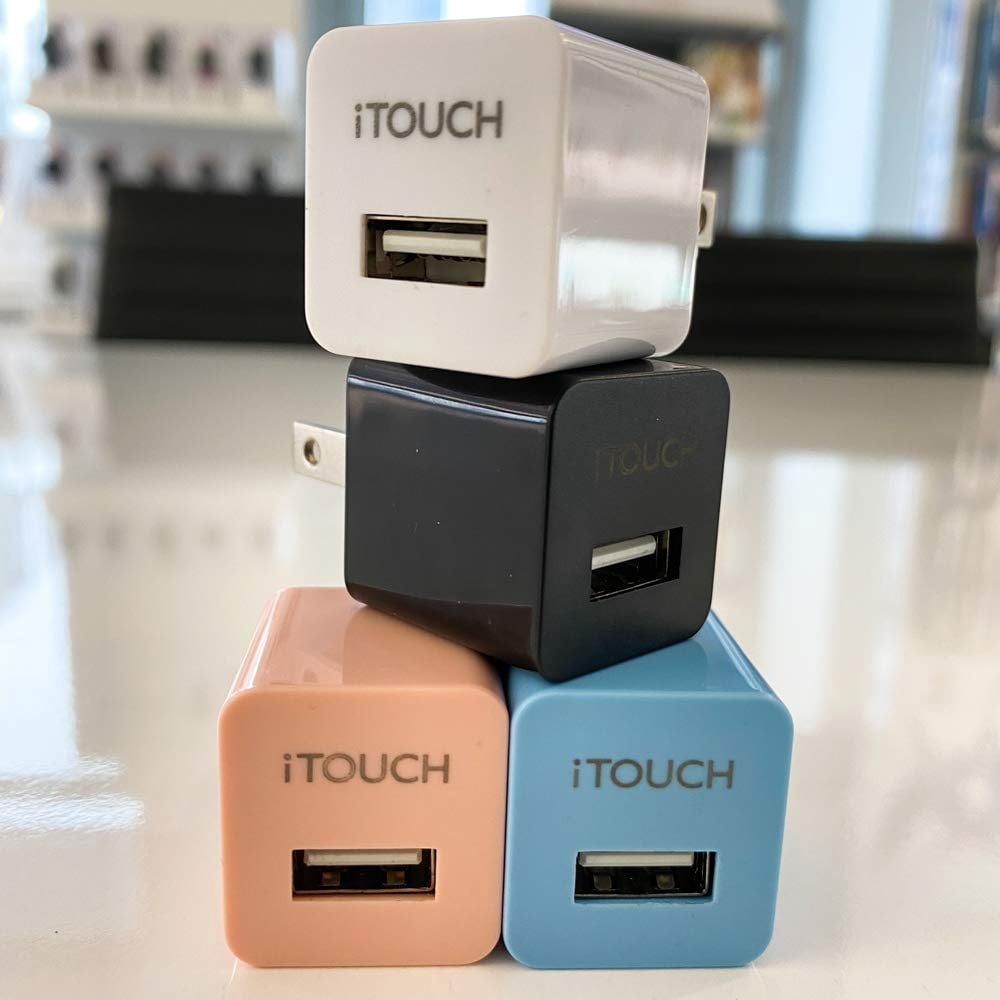 iTouch Charging Cube for Wall & USB Charging Cable, Pink