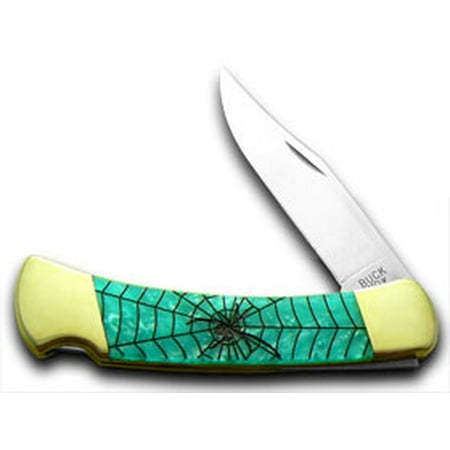 - BUCK 110 Custom Turquoise Mist Corelon Black Widow 1/400 Pocket Knives