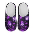 thumbnail image 2 of Psesaysky Slippers for Women Indoor Purple Butterfly Floral Print House Slippers Closed Toe Design Lightweight Sole Bedroom Shoes, Size 9-10, 2 of 7