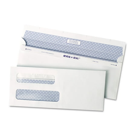 Correspondence Envelopes - Quality Park Reveal N Seal 2-Window Check Envelope, #8 5/8, 3 5/8 x 8 5/8, White, 500/Box -QUA67539